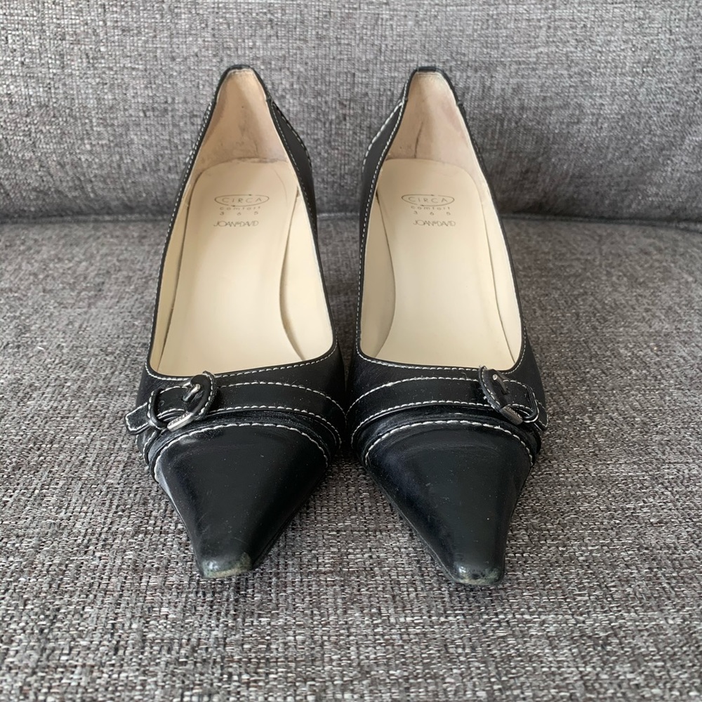 Circa black leather heels - size 8